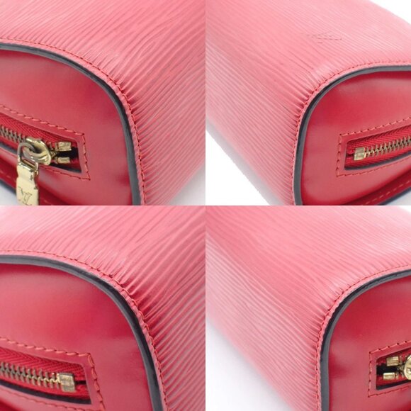 LOUIS VUITTON LV Logo Dauphine PM Pouch Bag Epi Leather Red M48447 02AA006 - Picture 7 of 14